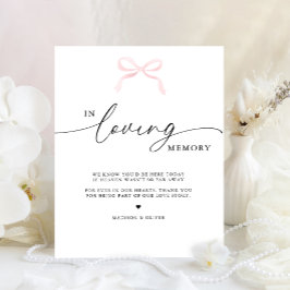 Rosa Schleife In Liebe Erinnerung Hochzeitsschild Poster