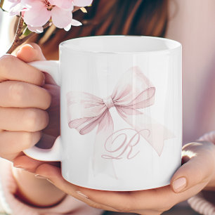 Rosa Schleife Kaffeetasse