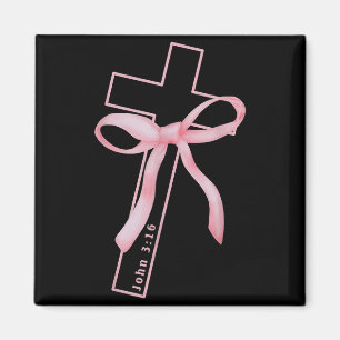 Rosa Schleife Kreuz Grafik Für Mädchen Frauen Chri Magnet