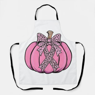 Rosa Schleife Kürbiskopf Halloween Brustkrebs Schürze