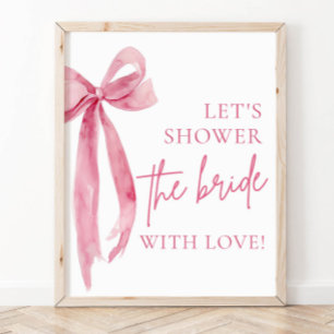 Rosa Schleife Lasst uns die Braut mit Liebe übersc Poster