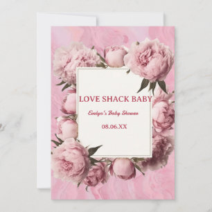 Rosa Schleife Love Shack Baby Shower Einladung – E