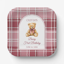 Rosa Schleife Preppy Teddybär 1. Geburtstag