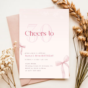 Rosa Schleife Prost zum Dreißigsten 30. Geburtstag Einladung