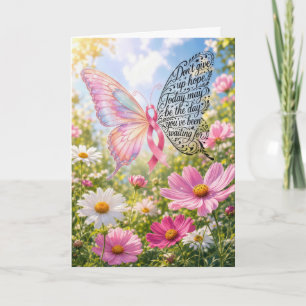 Rosa Schleife Schmetterling mit inspirierendem Zit Karte