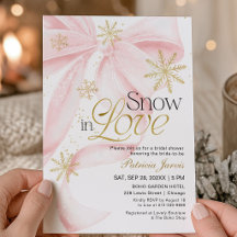 Rosa Schleife Schnee in Liebe Winter Brautparty-Ei