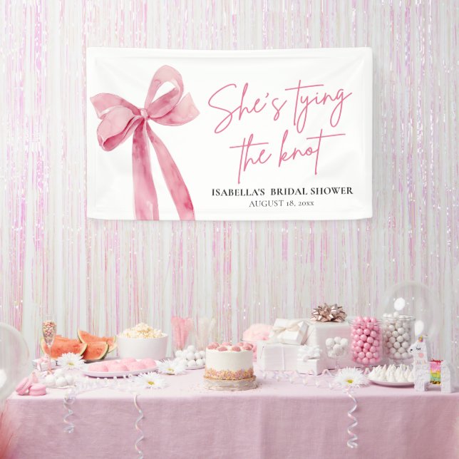 Rosa Schleife Sie heiratet Brautparty Banner (Party)