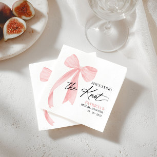 Rosa Schleife Sie heiratet Brautparty Serviette