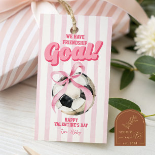 Rosa Schleife Sport Soccer Streifen Valentinstag E Geschenkanhänger