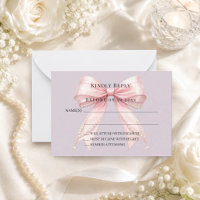 Rosa Schleife staubiges Lavendel Antwort RSVP