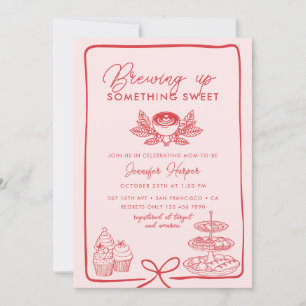  Rosa Schleife   Süße Babyparty Einladung