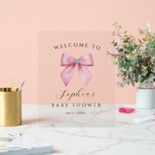 Rosa Schleife Süße Babyparty Klare Willkommensschi Acrylschild