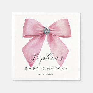 Rosa Schleife Süße Babyparty Serviette