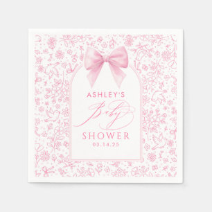 Rosa Schleife Süße Whimsical Chinoiserie-Baby-Part Serviette