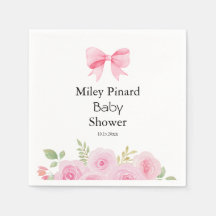 Rosa Schleife und florale Babyparty
