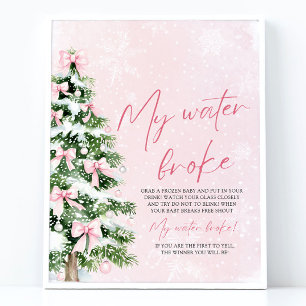 Rosa Schleife Weihnachtsbaum Mein Wasser ist Gebro Poster