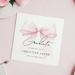 Rosa Schleifen-Abschluss-Papier-Servietten Serviette