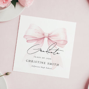 Rosa Schleifen-Abschluss-Papier-Servietten Serviette