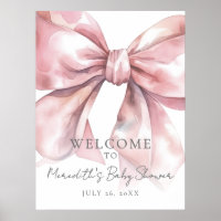 Rosa Schleifen-Baby-Begrüßungsschild zur Babyparty
