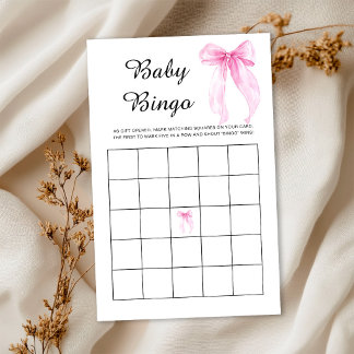 Rosa Schleifen-Baby-Bingo-Spiel