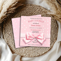 Rosa Schleifen Baby Mädchen mit gepunktetem Quadra