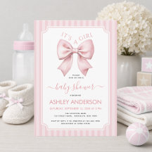 Rosa Schleifen-Baby-Party Es ist ein Mädchen Koket