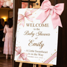 Rosa Schleifen-Baby-Party-Willkommensschild