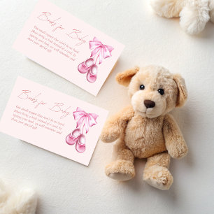 Rosa Schleifen-Babyschuhe kokette Bücher für Baby Begleitkarte