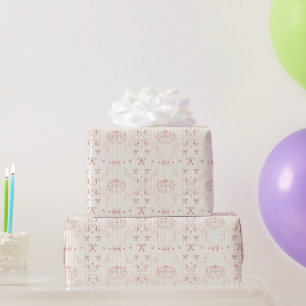 Rosa Schleifen & Bänder Vintage-inspirierte Gesche Geschenkpapier