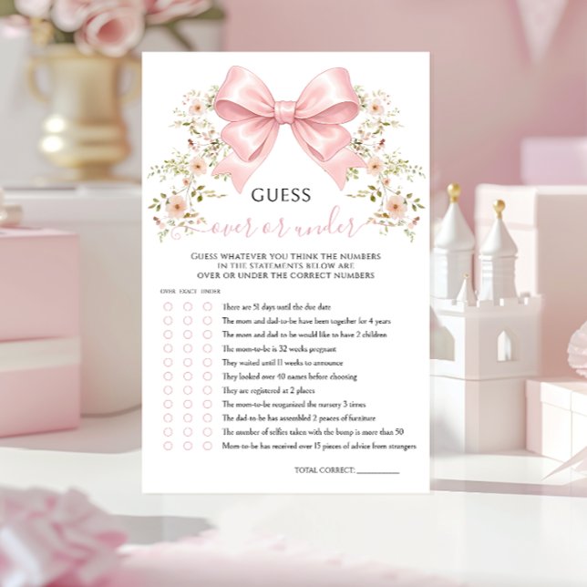 Rosa Schleifen-Blumen-Baby-Party Über- oder Unter- (Von Creator hochgeladen)