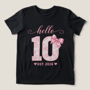 Rosa Schleifen Blumen N Zehn Party Hallo 10. Geb Tri-Blend Shirt
