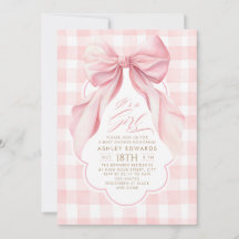 Rosa Schleifen-Blush-Gingham-Elegante-Girl-Baby-Pa
