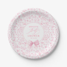Rosa Schleifen-Chinoiserie-Wildblumen-Baby-Party