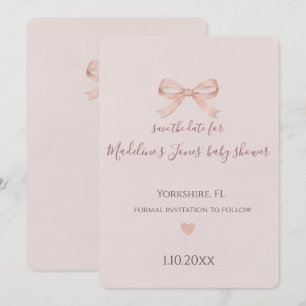 Rosa Schleifen-Coquette-Baby-Shower-Einladung zum