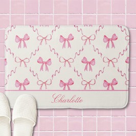 Rosa Schleifen-Coquette-Badmatte Badematte