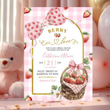 Rosa Schleifen Coquette Erdbeer Gingham Brautparty