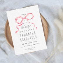 Rosa Schleifen Coquette Foto Abschlussfeier Einlad