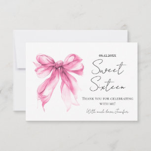 Rosa Schleifen Coquette Schrift Süße 16 Danke 
