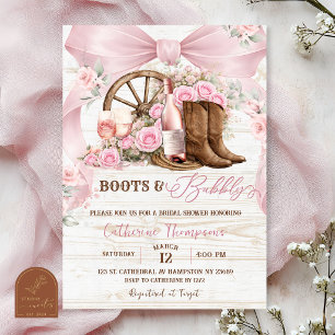 Rosa Schleifen Coquette Stiefel und sprudelnde Bra Einladung