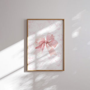Rosa Schleifen-Engel-Wandkunst Poster