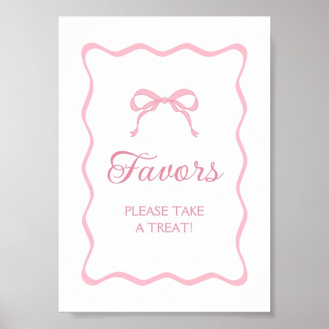 Rosa Schleifen Geschenktüte Poster (Vorne)