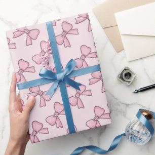Rosa Schleifen Hochzeits-Geschenkverpackungspapier Geschenkpapier