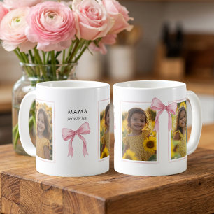 Rosa Schleifen-Mama 3 Foto-Collage Kaffeetasse