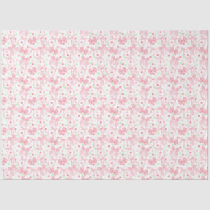 Rosa Schleifen mit rosa und grünen Punkten Seidenpapier