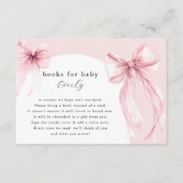 Rosa Schleifen moderne Arch-Bücher für Baby Mädche Begleitkarte