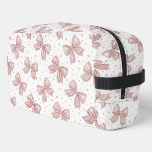 Rosa Schleifen-Punkte-Kosmetik Waschbeutel