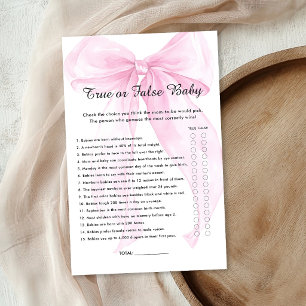 Rosa Schleifen-Schleifchen Wahr-oder-Falsch-Baby-S