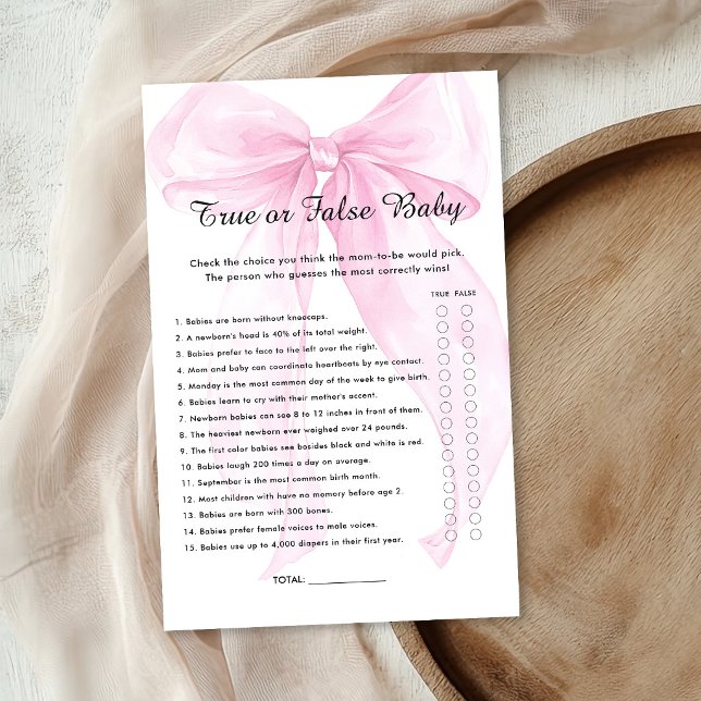 Rosa Schleifen-Schleifchen Wahr-oder-Falsch-Baby-S (Von Creator hochgeladen)