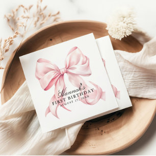 Rosa Schleifen Servietten, Kokette Schleife Cockta Serviette
