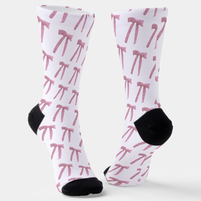 Rosa Schleifen Socken (Gewinkelt)